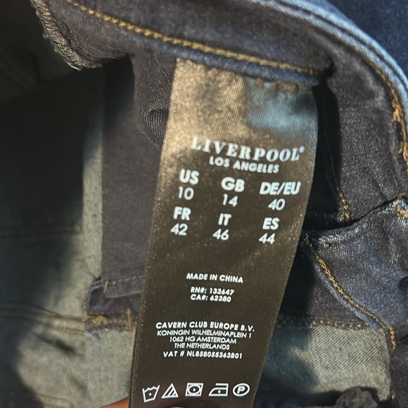Liverpool The Ankle Skinny Dark Wash Blue Jeans 10/30 - Picture 7 of 7